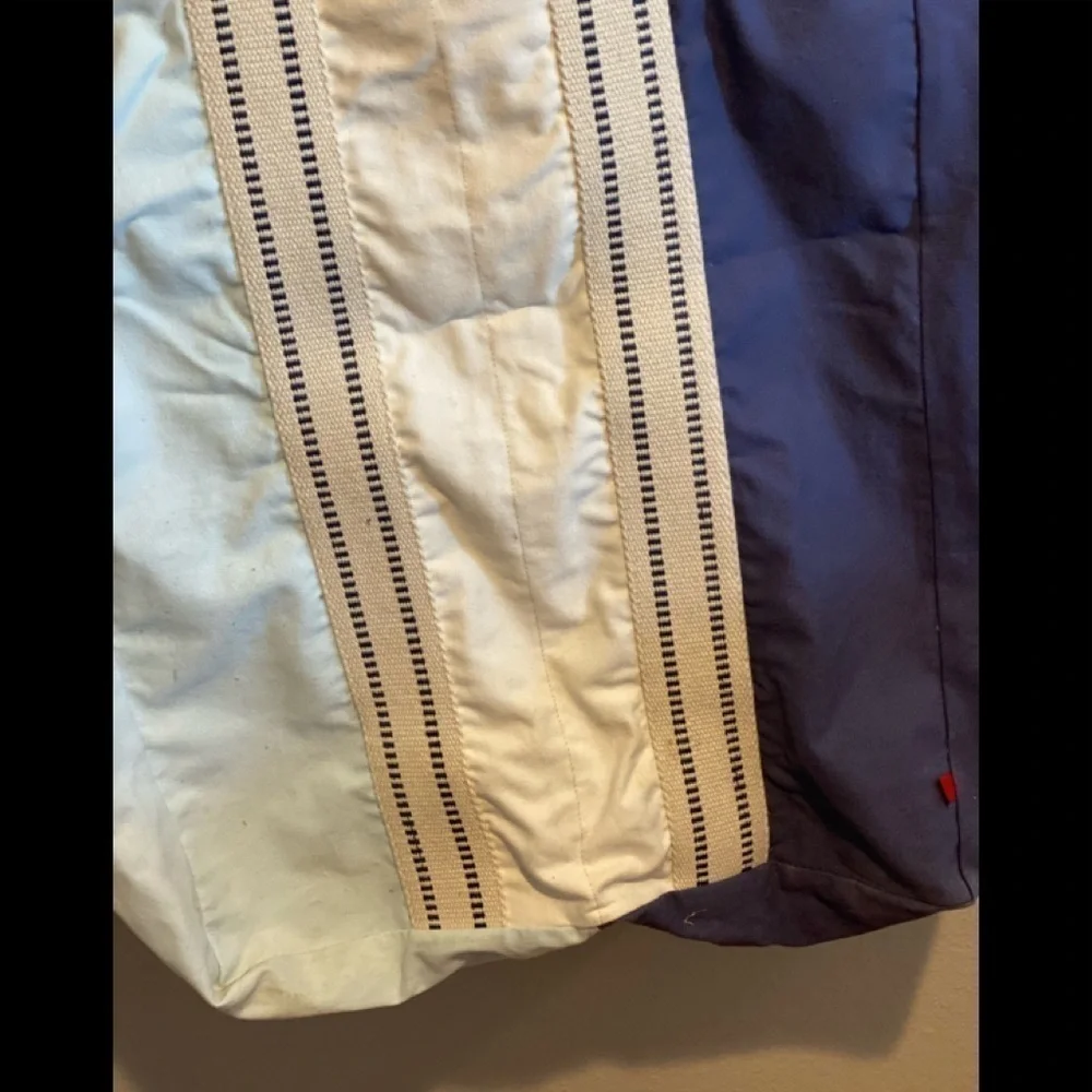 WestElm Market Divided XL Laundry Tote Blue Combo​​​​​​​​
